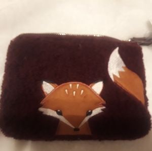 Fuzzy Old Navy Fox Zipper Pouch